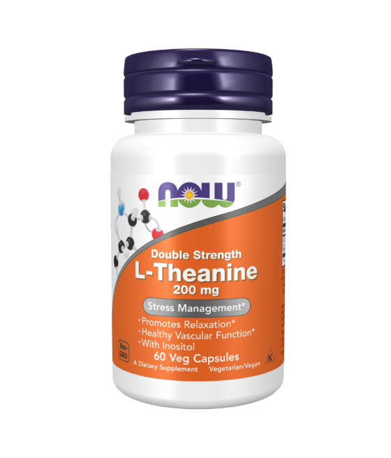 NOW FOODS Double Strength L-Theanine, 200mg - 60 vcaps