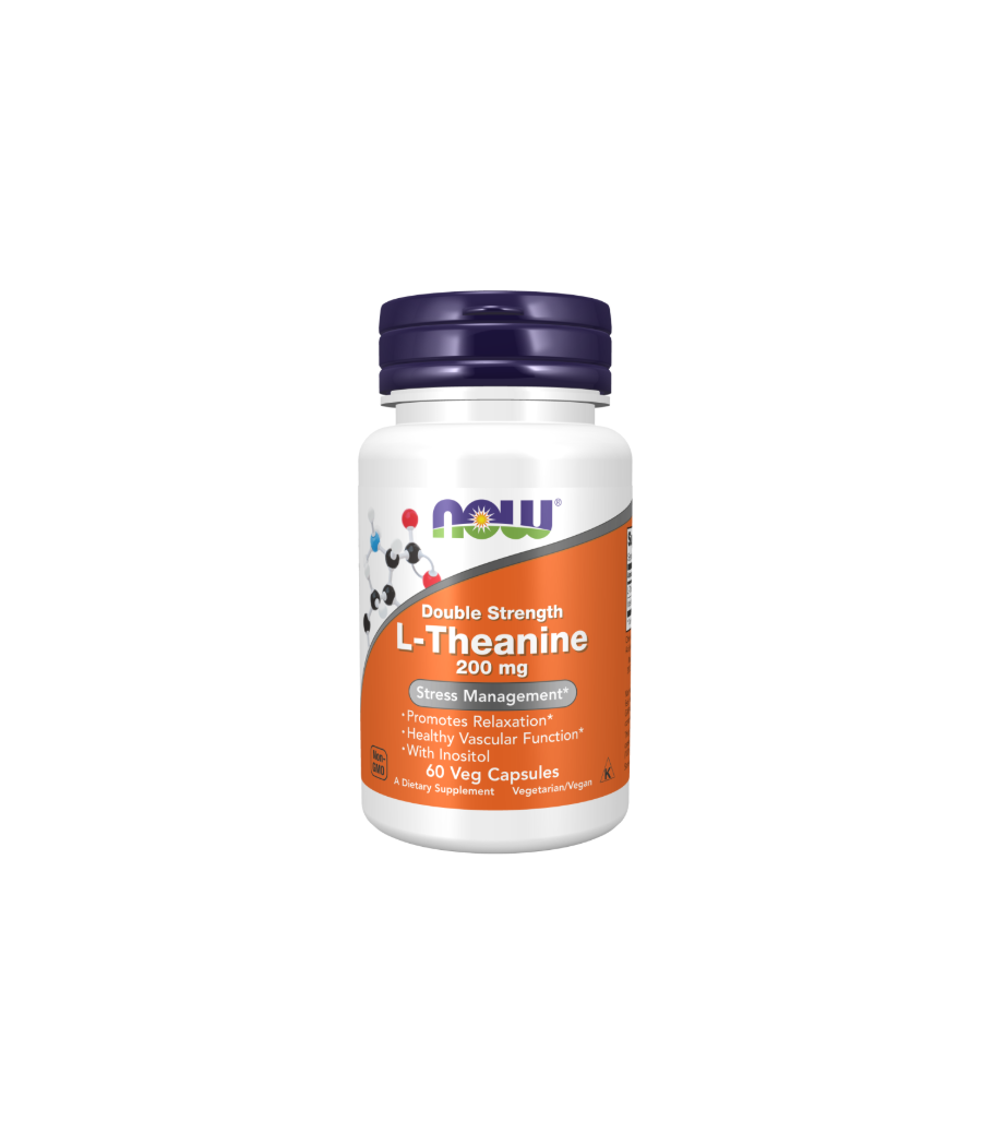 NOW FOODS Double Strength L-Theanine, 200mg - 60 vcaps – low-calorie product from NOW, buy in Bombbar