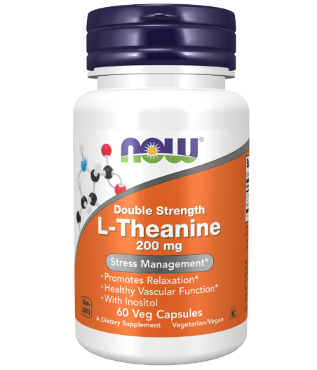 NOW FOODS Double Strength L-Theanine, 200mg - 60 vcaps