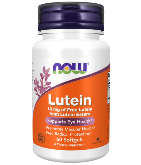 NOW FOODS Luteiin, 10mg - 60 pehmet geeli