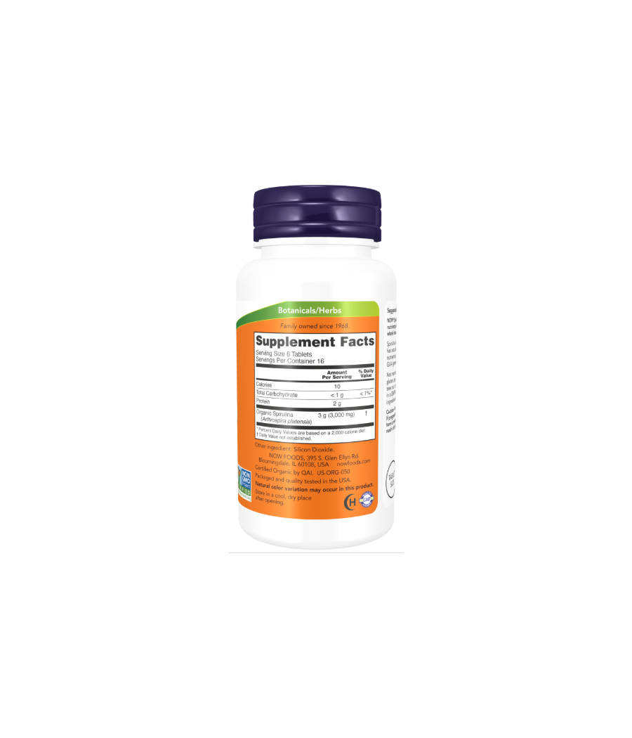 NOW FOODS Spirulina, 500mg - 100 tabletti – madala kalorsusega toode firmalt NOW, osta Bombbar-ist