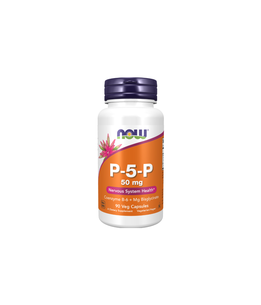 NOW FOODS P-5-P, 50 мг - 90 растительных капсул – низкокалорийный продукт от NOW, купить в Bombbar