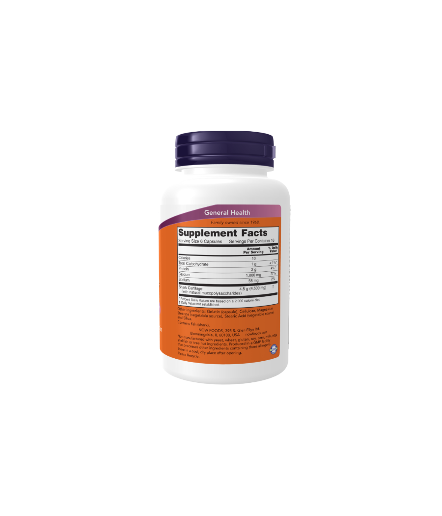 NOW FOODS Shark Cartilage, 750mg – 100 kapslit – madala kalorsusega toode firmalt NOW, osta Bombbar-ist