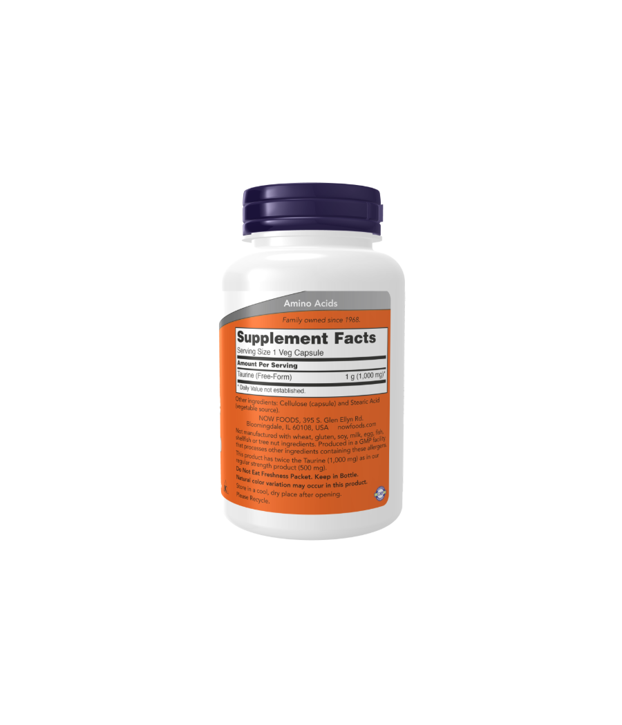 NOW FOODS Tauriin, 1000mg Double Strength - 100 vcaps – madala kalorsusega toode firmalt NOW, osta Bombbar-ist