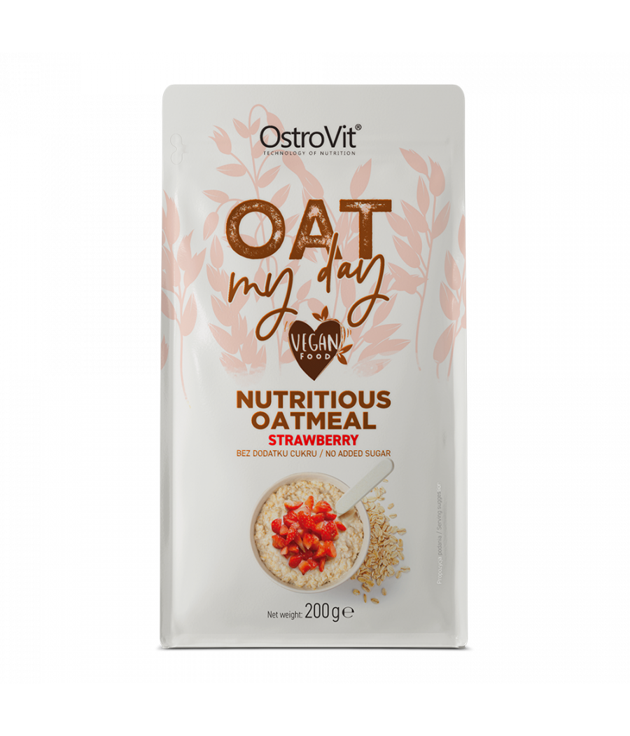 OSTROVIT  Oat My Day oatmeal, maasika maitsega - 200 g – madala kalorsusega toode firmalt Ostrovit, osta Bombbar-ist