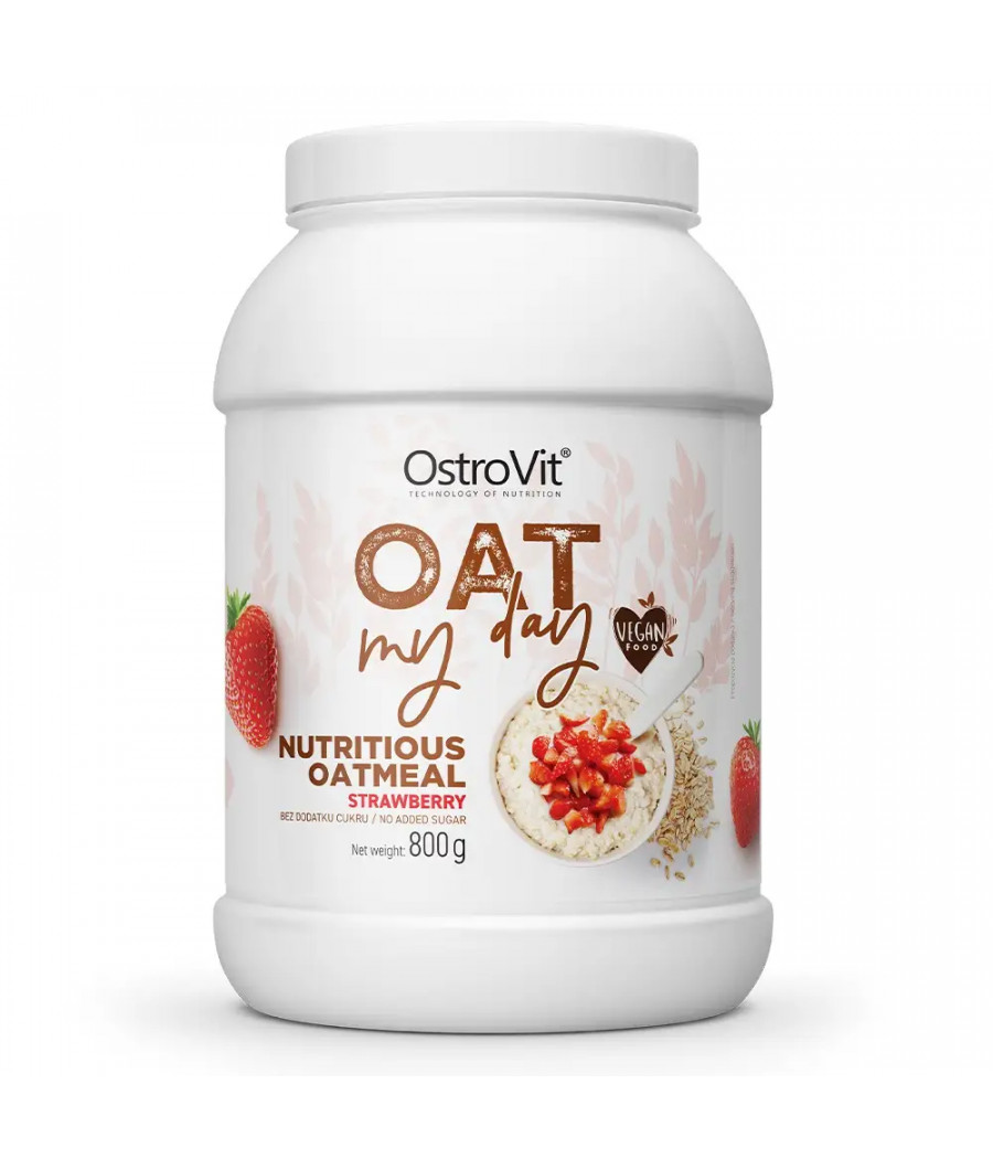 OSTROVIT Oat My Day каша, клубника - 800 г – низкокалорийный продукт от Ostrovit, купить в Bombbar