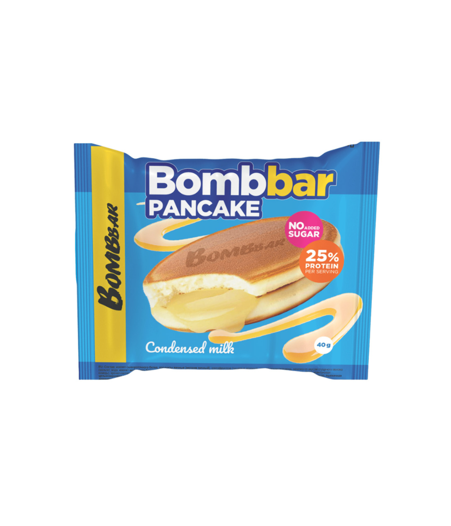 BOMBBAR Панкейк не глазированный со вкусом сгущенка, 40г – низкокалорийный продукт от Bombbar, купить в Bombbar