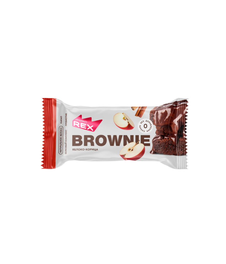 PROTEIN REX Proteiin Brownie õuna-kaneeli kook, 50 g – madala kalorsusega toode firmalt Protein Rex, osta Bombbar-ist