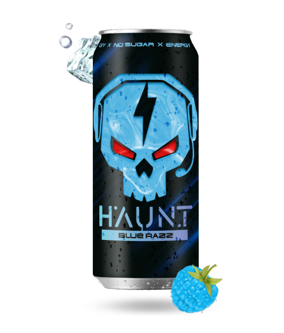 FITNESS FOOD FACTORY Энергетический напиток HAUNT, Синяя малина, 450 мл