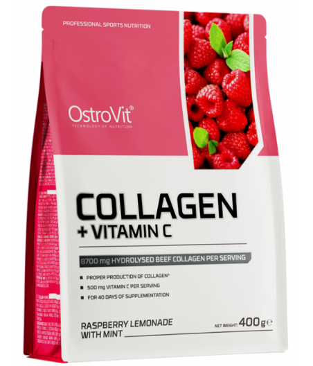 OSTROVIT Collagen + Vitamin C, raspberry lemonade with mint - 400 g