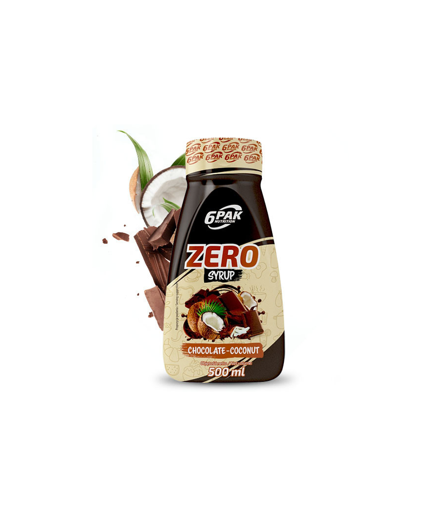 6PAK Siirup ZERO – Šokolaad ja kookos, 500 ml – madala kalorsusega toode firmalt 6PAK Nutrition, osta Bombbar-ist 6PAK Siirup ZERO – Šokolaad ja kookos, 500 ml – madala kalorsusega toode firmalt 6PAK Nutrition, osta Bombbar-ist
