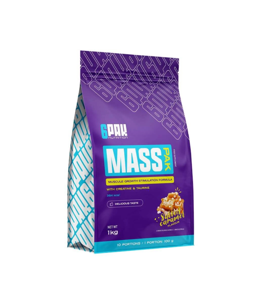 6PAK MASS PAK Gainer – Soolane karamell, 1000 g – madala kalorsusega toode firmalt 6PAK Nutrition, osta Bombbar-ist 6PAK MASS PAK Gainer – Soolane karamell, 1000 g – madala kalorsusega toode firmalt 6PAK Nutrition, osta Bombbar-ist