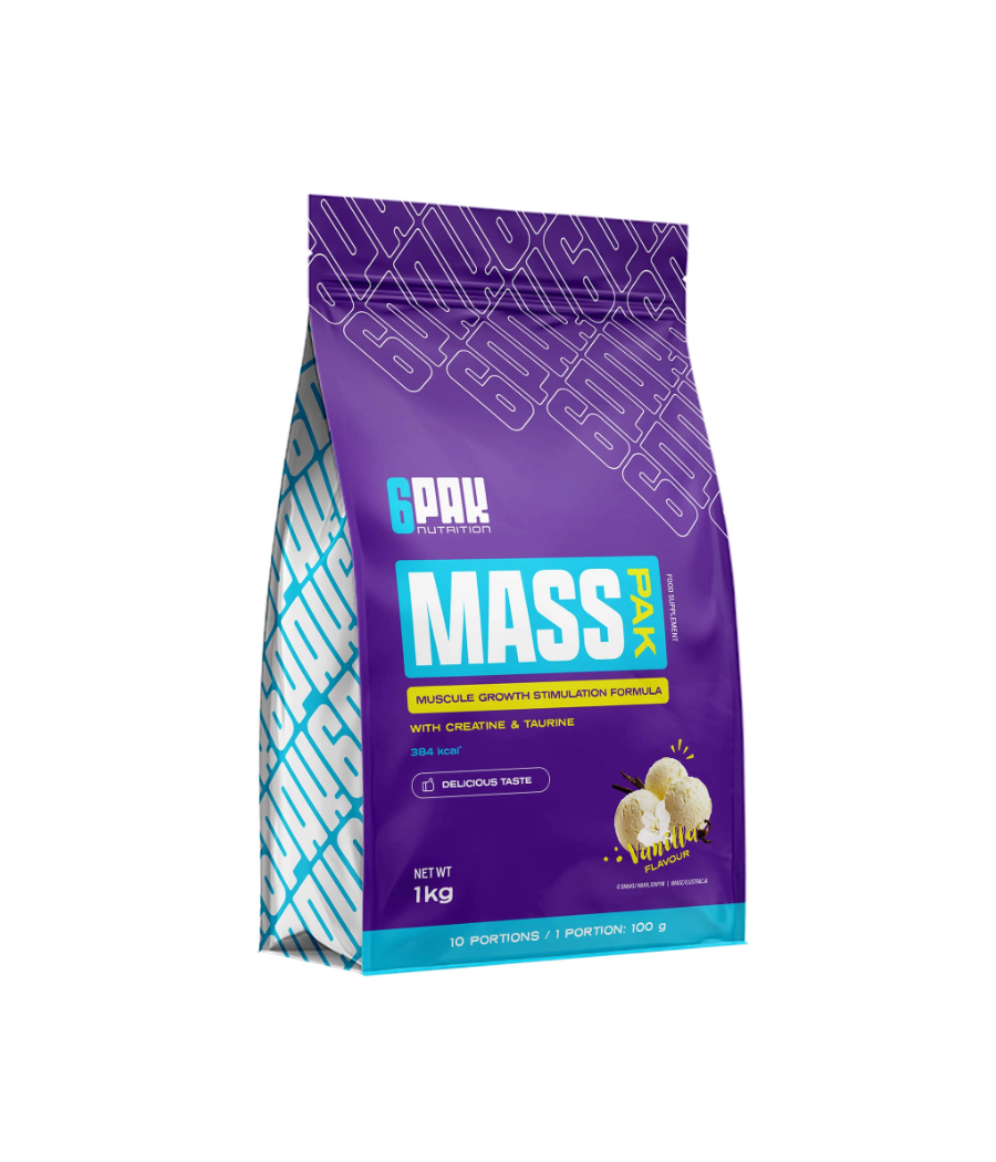 6PAK MASS PAK Gainer – Vanilje, 1000 g – madala kalorsusega toode firmalt 6PAK Nutrition, osta Bombbar-ist 6PAK MASS PAK Gainer – Vanilje, 1000 g – madala kalorsusega toode firmalt 6PAK Nutrition, osta Bombbar-ist