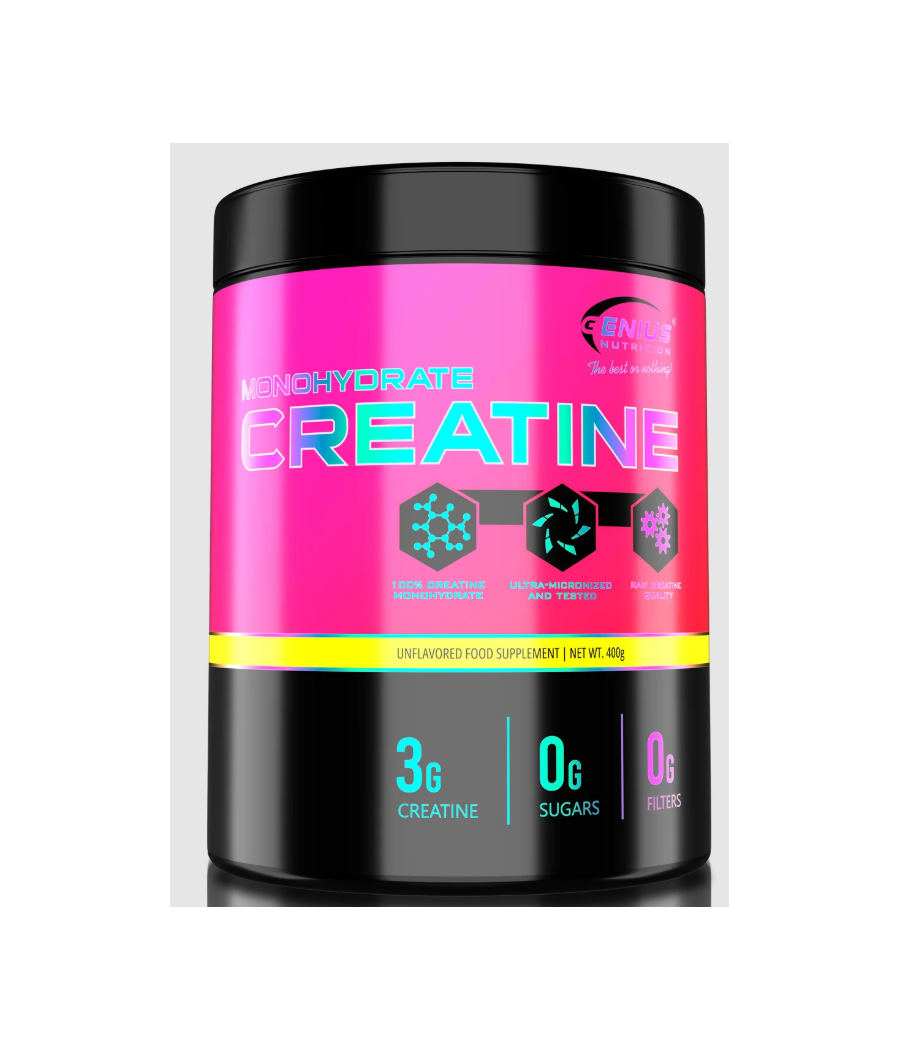 GENIUS NUTRITION KREATIINMONOHÜDRAAT - 400g – madala kalorsusega toode firmalt Genius Nutrition, osta Bombbar-ist GENIUS NUTRITION KREATIINMONOHÜDRAAT - 400g – madala kalorsusega toode firmalt Genius Nutrition, osta Bombbar-ist