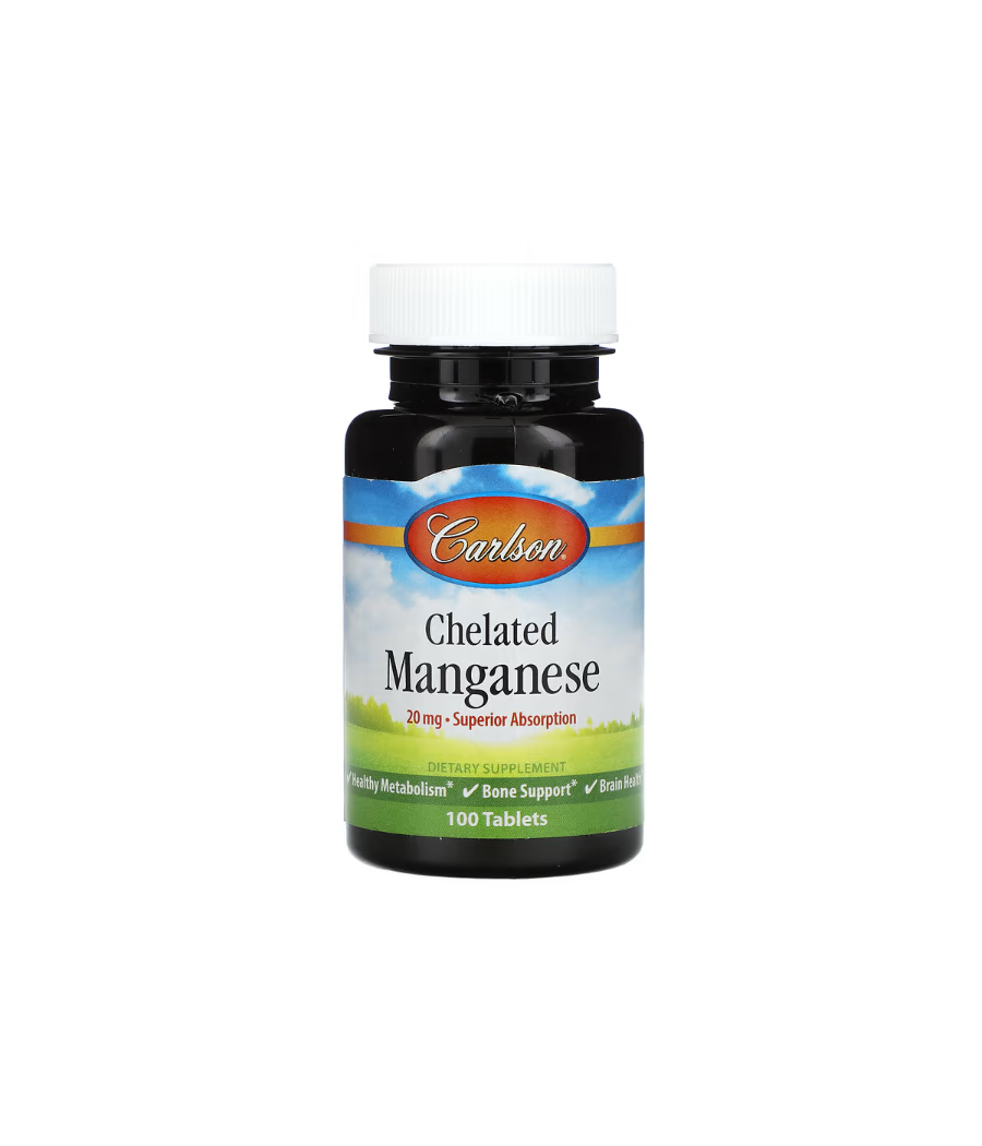 CARLSON Chelated Manganese, 20mg - 100 tablets – low-calorie product from Carlson, buy in Bombbar CARLSON Chelated Manganese, 20mg - 100 tablets – low-calorie product from Carlson, buy in Bombbar