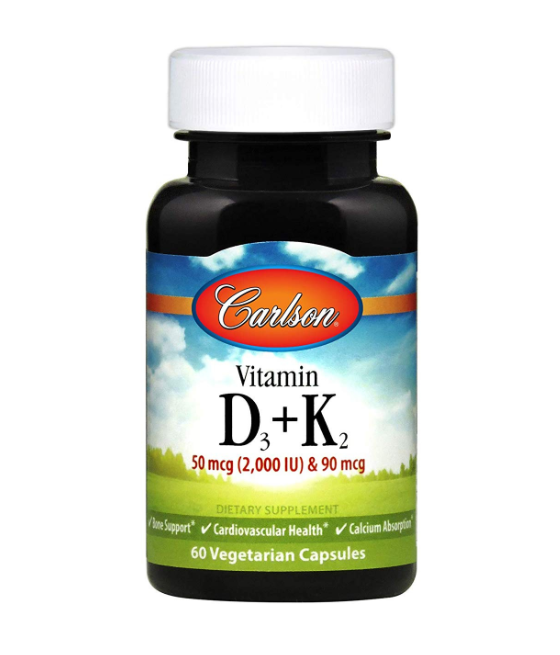 CARLSON Vitamiin D3 + K2 - 60 kapslit