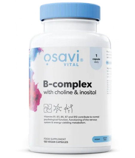 OSAVI B-kompleks koliini ja inositooliga - 120 vegan kapslit