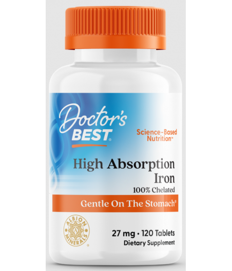 DOCTOR'S BEST High Absorption Iron, 27 mg, N120