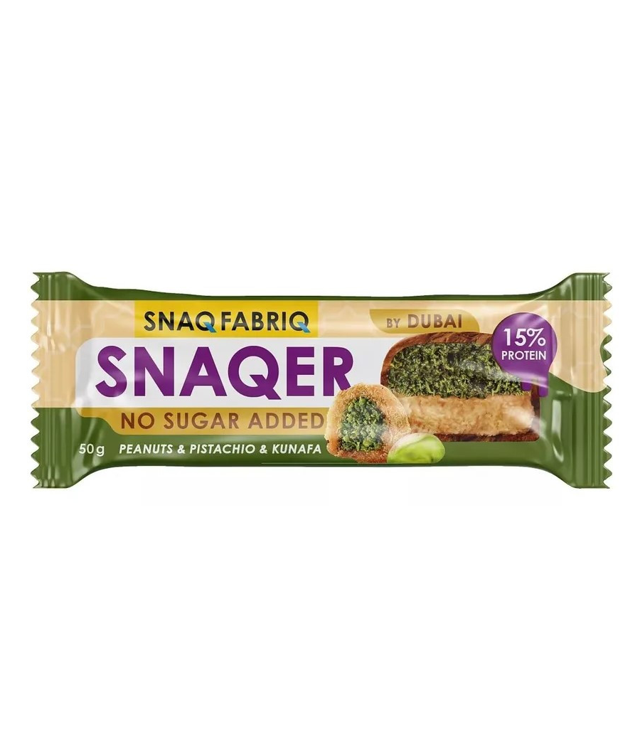 SNAQ FABRIQ Baton "Maapähkel, pistaatsia ja kunafa", Dubai sari, 50 g – madala kalorsusega toode firmalt Snaq Fabriq, osta Bombbar-ist