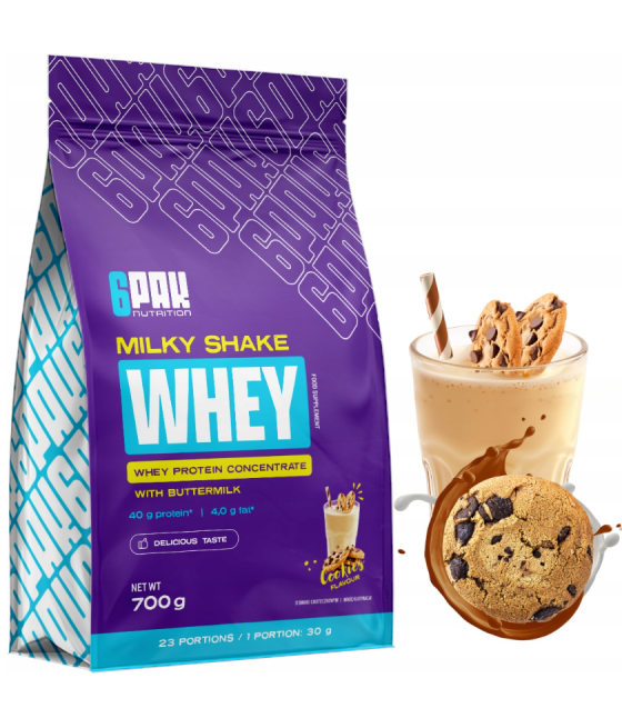 6PAK MILKY SHAKE WHEY, küpsised - 700 g
