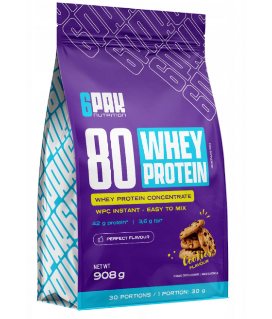 6PAK 80 WHEY PROTEIN, cookies - 908gram