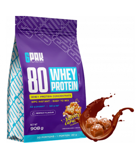 6PAK 80 WHEY PROTEIN, salted caramel - 908gram