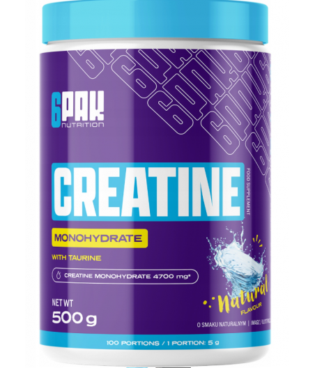 6PAK Kreatiinmonohüdraat, naturaalne - 500g