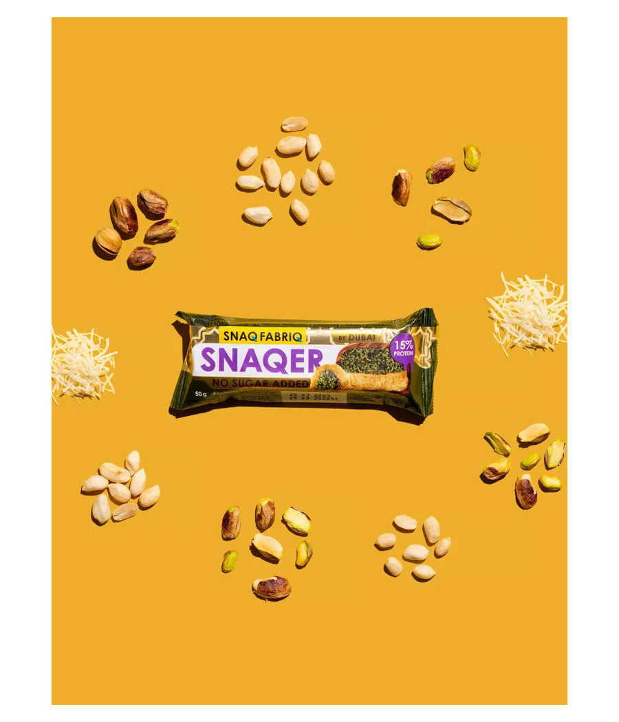 SNAQ FABRIQ Батончик "Арахис, фисташка и кунафа", 50 г – низкокалорийный продукт от Snaq Fabriq, купить в Bombbar