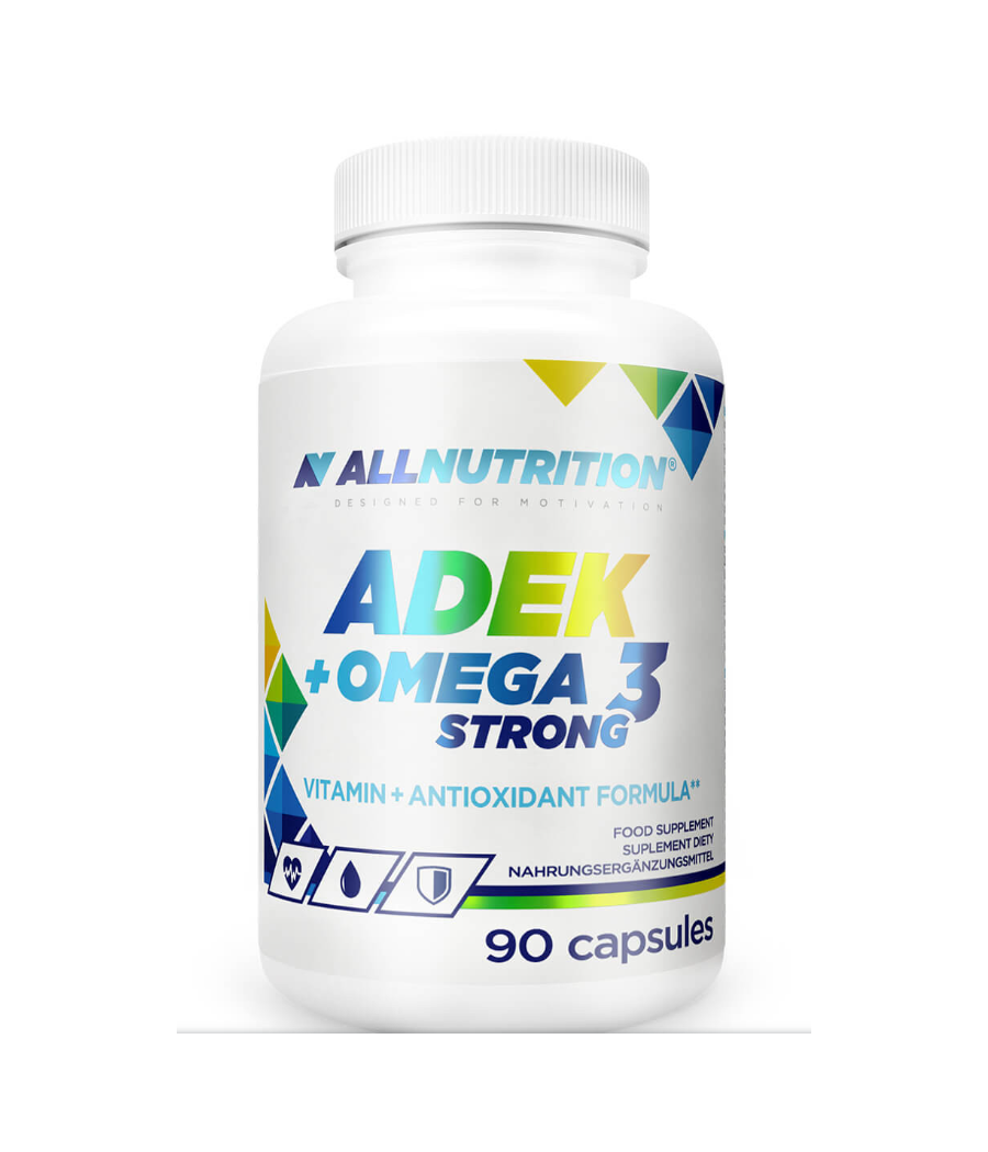 ALLNUTRITION ADEK + Omega 3 Strong - N90 – low-calorie product from AllNutrition, buy in SportFit Nutrition OÜ | Reg.nr. 14554498 ALLNUTRITION ADEK + Omega 3 Strong - N90 – low-calorie product from AllNutrition, buy in SportFit Nutrition OÜ | Reg.nr. 14554498