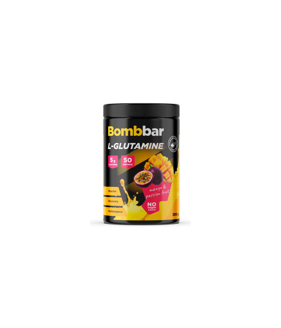 BOMBBAR L-glutamiin - Mango-passionvili, 300 g – madala kalorsusega toode firmalt Bombbar, osta SportFit Nutrition OÜ | Reg.nr. 14554498-ist
