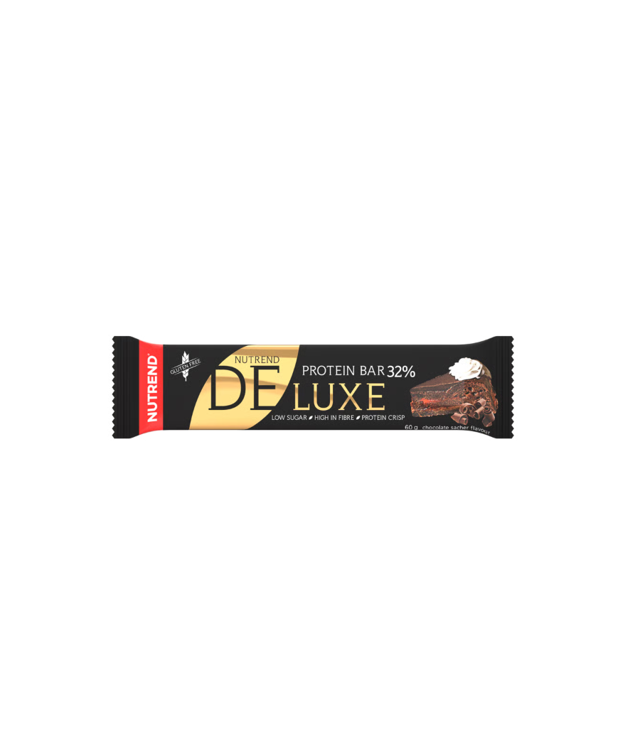 DELUXE, chocolate sacher, 60 g – low-calorie product from NUTREND, buy in SportFit Nutrition OÜ | Reg.nr. 14554498
