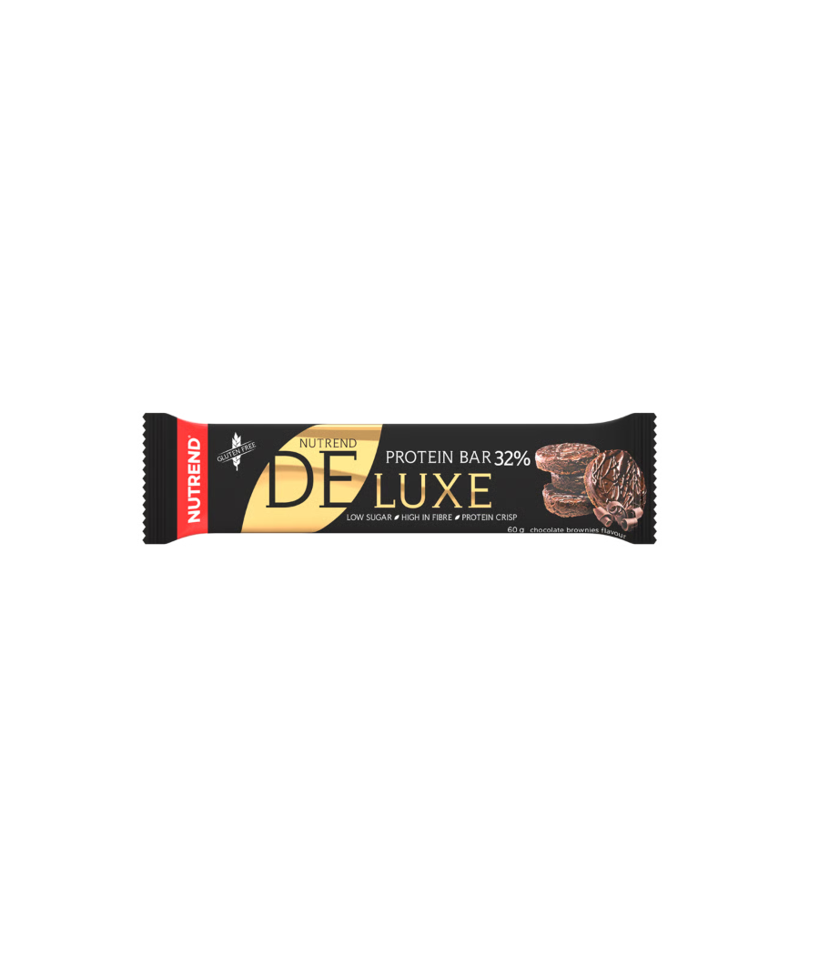 DELUXE, chocolate brownies, 60 g – low-calorie product from NUTREND, buy in SportFit Nutrition OÜ | Reg.nr. 14554498 DELUXE, chocolate brownies, 60 g – low-calorie product from NUTREND, buy in SportFit Nutrition OÜ | Reg.nr. 14554498
