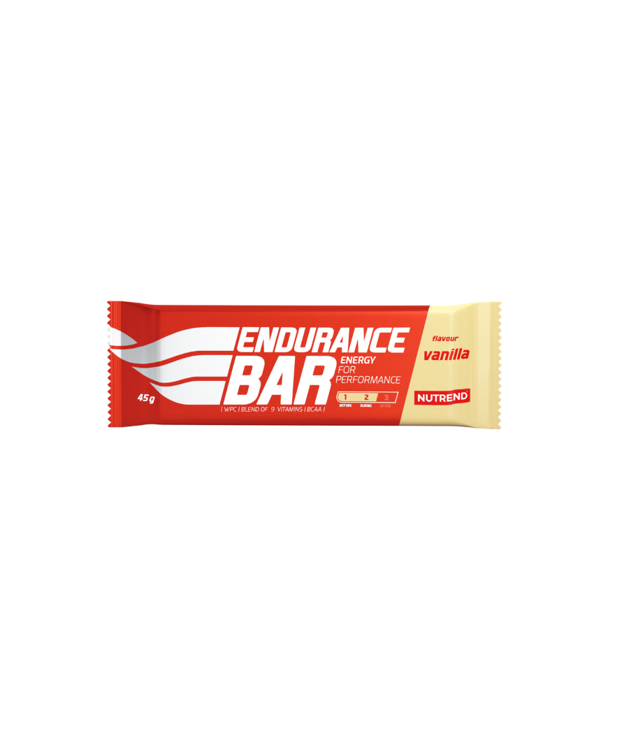 ENDURANCE BAR, vanilla, 45 g – low-calorie product from NUTREND, buy in SportFit Nutrition OÜ | Reg.nr. 14554498 ENDURANCE BAR, vanilla, 45 g – low-calorie product from NUTREND, buy in SportFit Nutrition OÜ | Reg.nr. 14554498