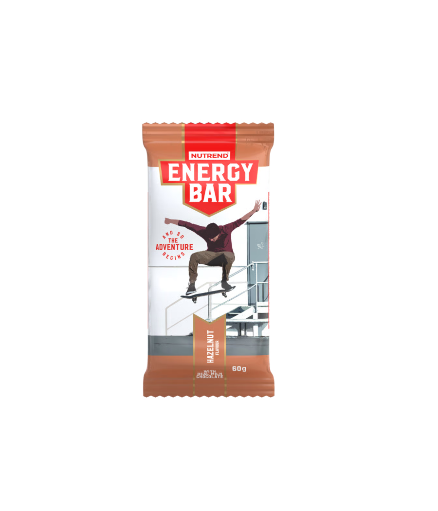 ENERGY BAR, hazelnut, 60 g – low-calorie product from NUTREND, buy in SportFit Nutrition OÜ | Reg.nr. 14554498