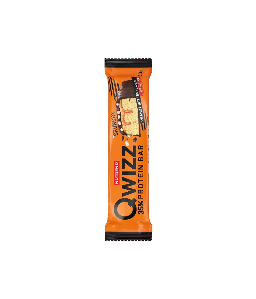 QWIZZ Protein bar, peanut butter, 60 g – low-calorie product from NUTREND, buy in SportFit Nutrition OÜ | Reg.nr. 14554498