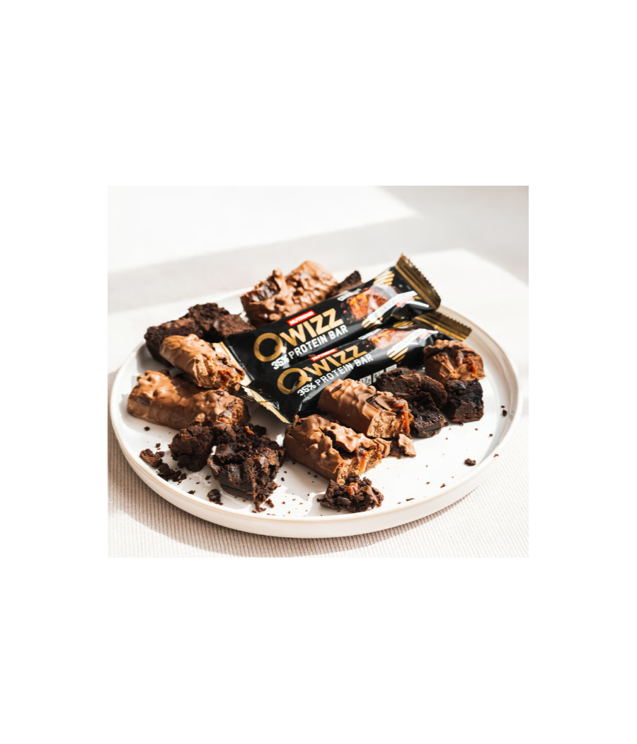QWIZZ Protein bar, chocolate brownies, 60 g – low-calorie product from NUTREND, buy in SportFit Nutrition OÜ | Reg.nr. 14554498
