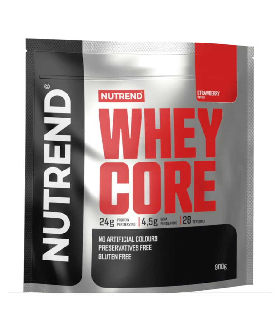 WHEY CORE Protein, strawberry, 900 g – low-calorie product from NUTREND, buy in SportFit Nutrition OÜ | Reg.nr. 14554498