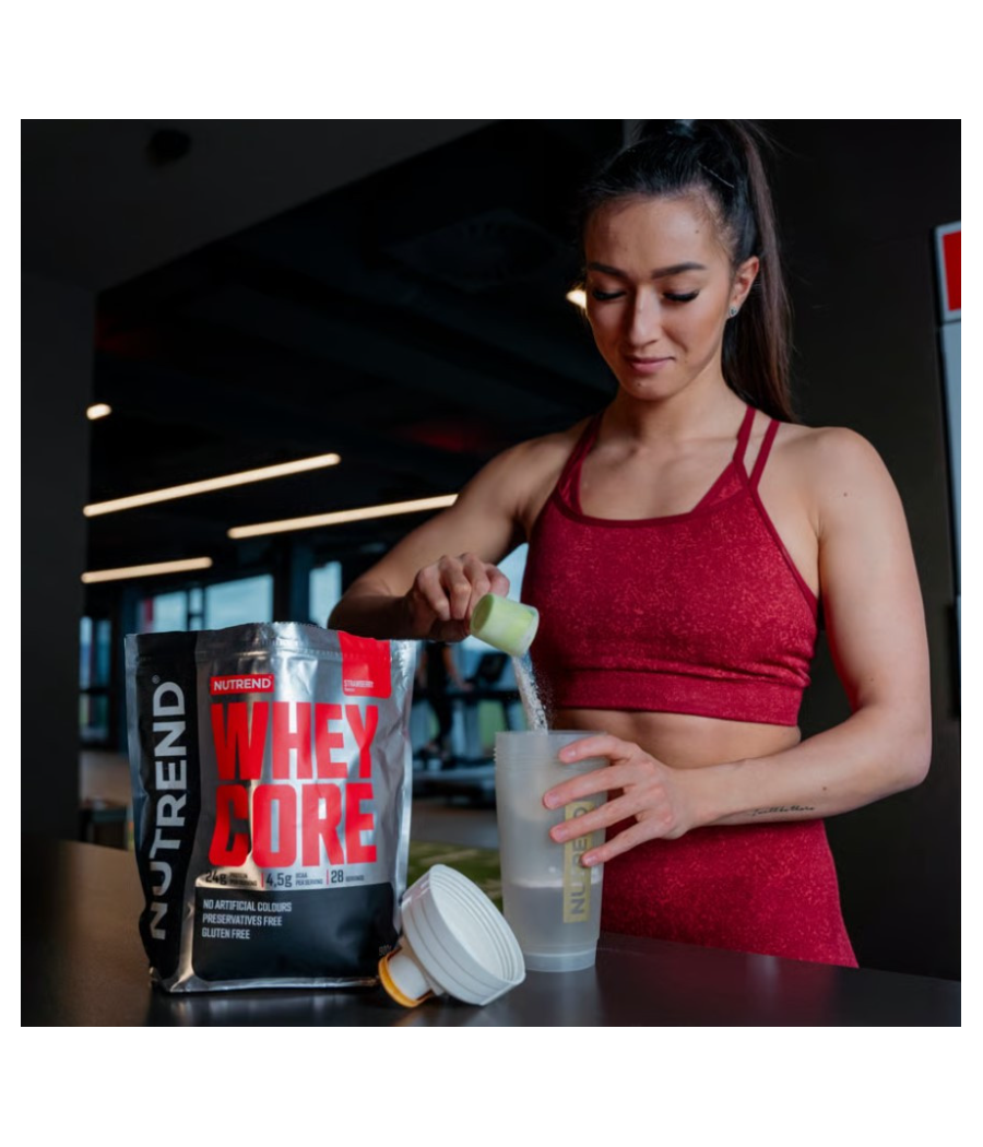 WHEY CORE Protein, strawberry, 900 g – low-calorie product from NUTREND, buy in SportFit Nutrition OÜ | Reg.nr. 14554498