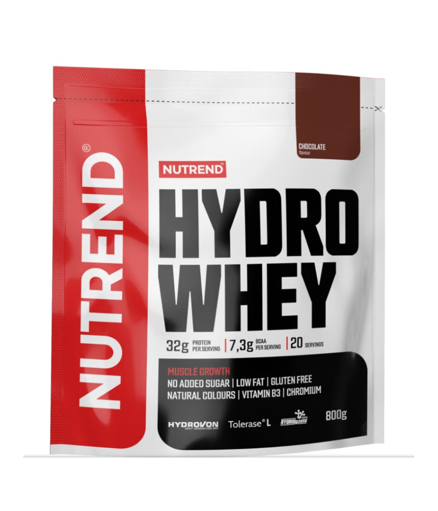 HYDRO WHEY Protein, chocolate, 800 g – low-calorie product from NUTREND, buy in SportFit Nutrition OÜ | Reg.nr. 14554498