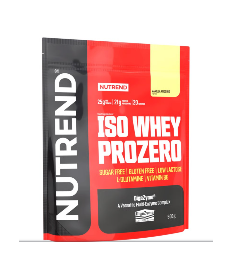 ISO WHEY PROZERO Protein, vanilla pudding, 500 g – low-calorie product from NUTREND, buy in SportFit Nutrition OÜ | Reg.nr. 14554498
