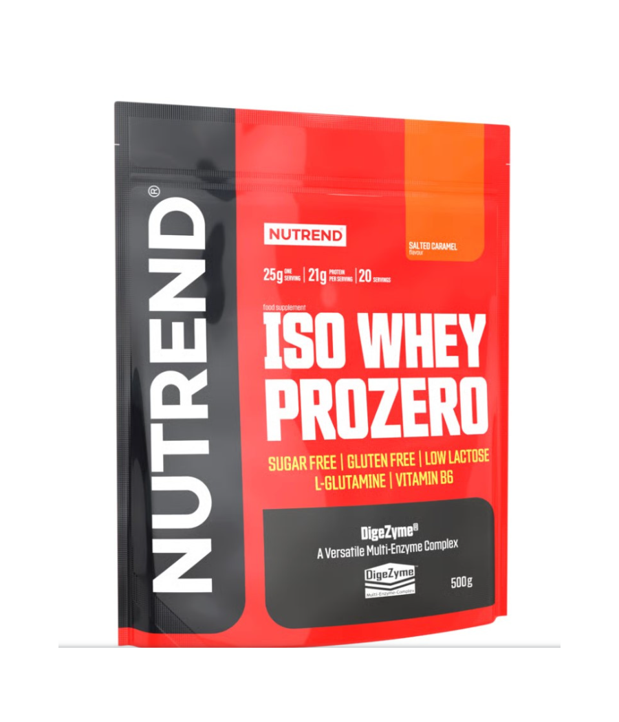 ISO WHEY PROZERO Protein, salted caramel, 500 g – low-calorie product from NUTREND, buy in SportFit Nutrition OÜ | Reg.nr. 14554498 ISO WHEY PROZERO Protein, salted caramel, 500 g – low-calorie product from NUTREND, buy in SportFit Nutrition OÜ | Reg.nr. 14554498