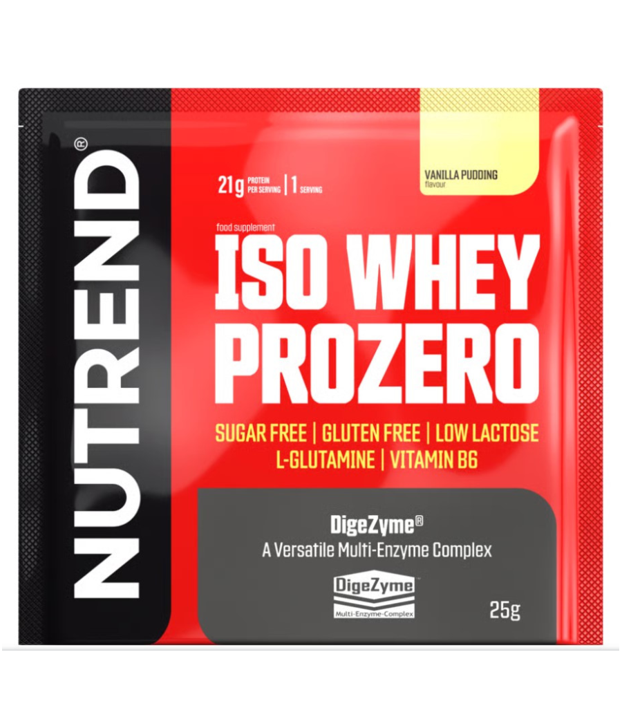 ISO WHEY PROZERO Protein, vanilla pudding, 25 g – low-calorie product from NUTREND, buy in SportFit Nutrition OÜ | Reg.nr. 14554498