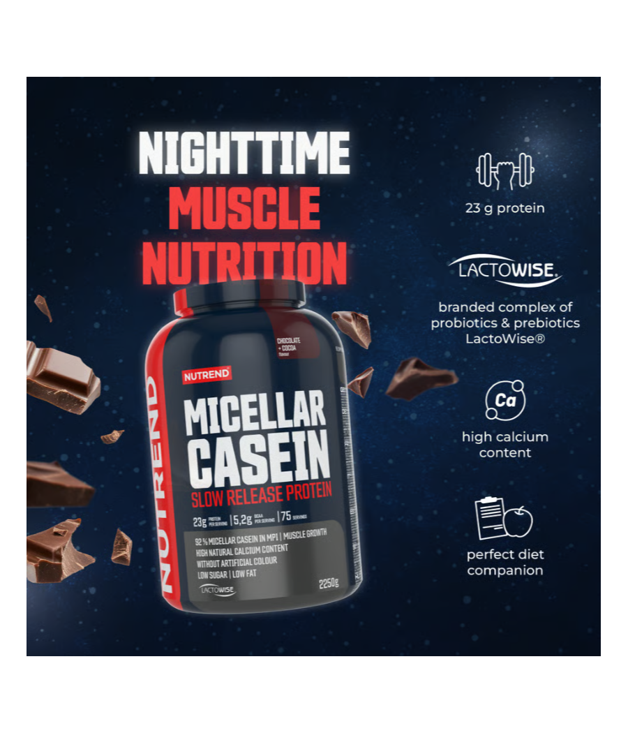 MICELLAR CASEIN, ваниль, 900 г – низкокалорийный продукт от NUTREND, купить в SportFit Nutrition OÜ | Reg.nr. 14554498