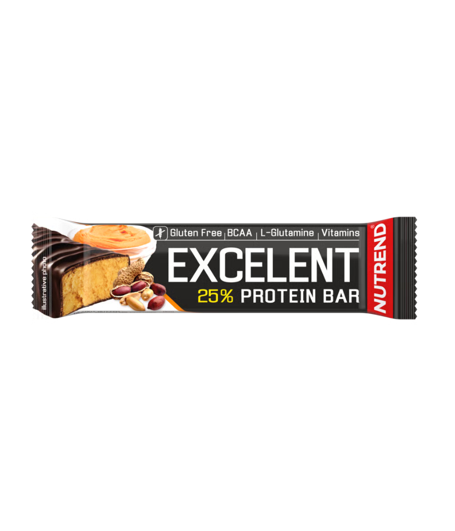 EXCELENT PROTEIINIBATOON, maapähklivõi, 85 g – madala kalorsusega toode firmalt NUTREND, osta SportFit Nutrition OÜ | Reg.nr. 14554498-ist