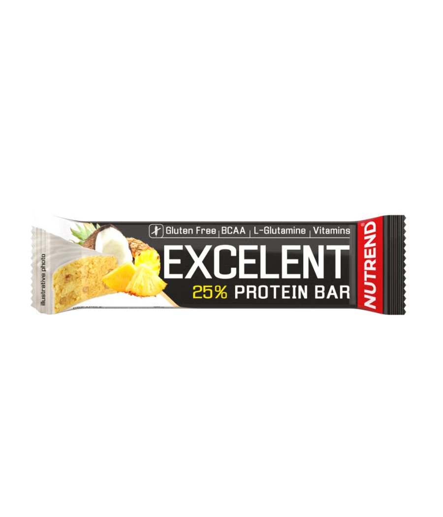 EXCELENT PROTEIINIBATOON, ananass - kookos, 85 g – madala kalorsusega toode firmalt NUTREND, osta SportFit Nutrition OÜ | Reg.nr. 14554498-ist