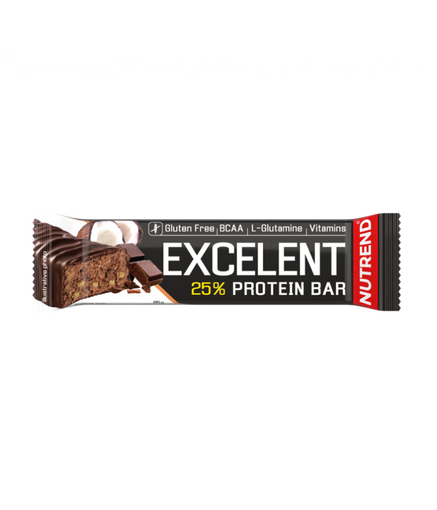 EXCELENT PROTEIINIBATOON, šokolaad - kookos, 85 g – madala kalorsusega toode firmalt NUTREND, osta SportFit Nutrition OÜ | Reg.nr. 14554498-ist