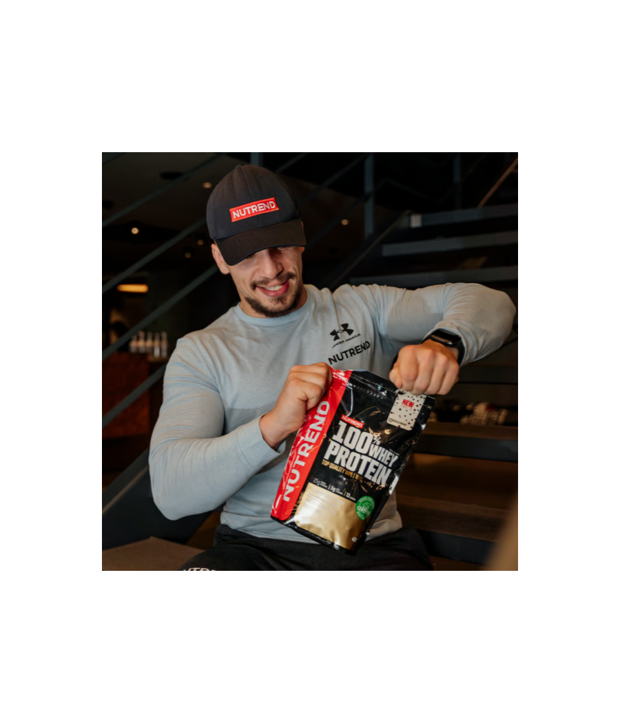 100% WHEY PROTEIN, chocolate brownies, 1000 g – low-calorie product from NUTREND, buy in SportFit Nutrition OÜ | Reg.nr. 14554498