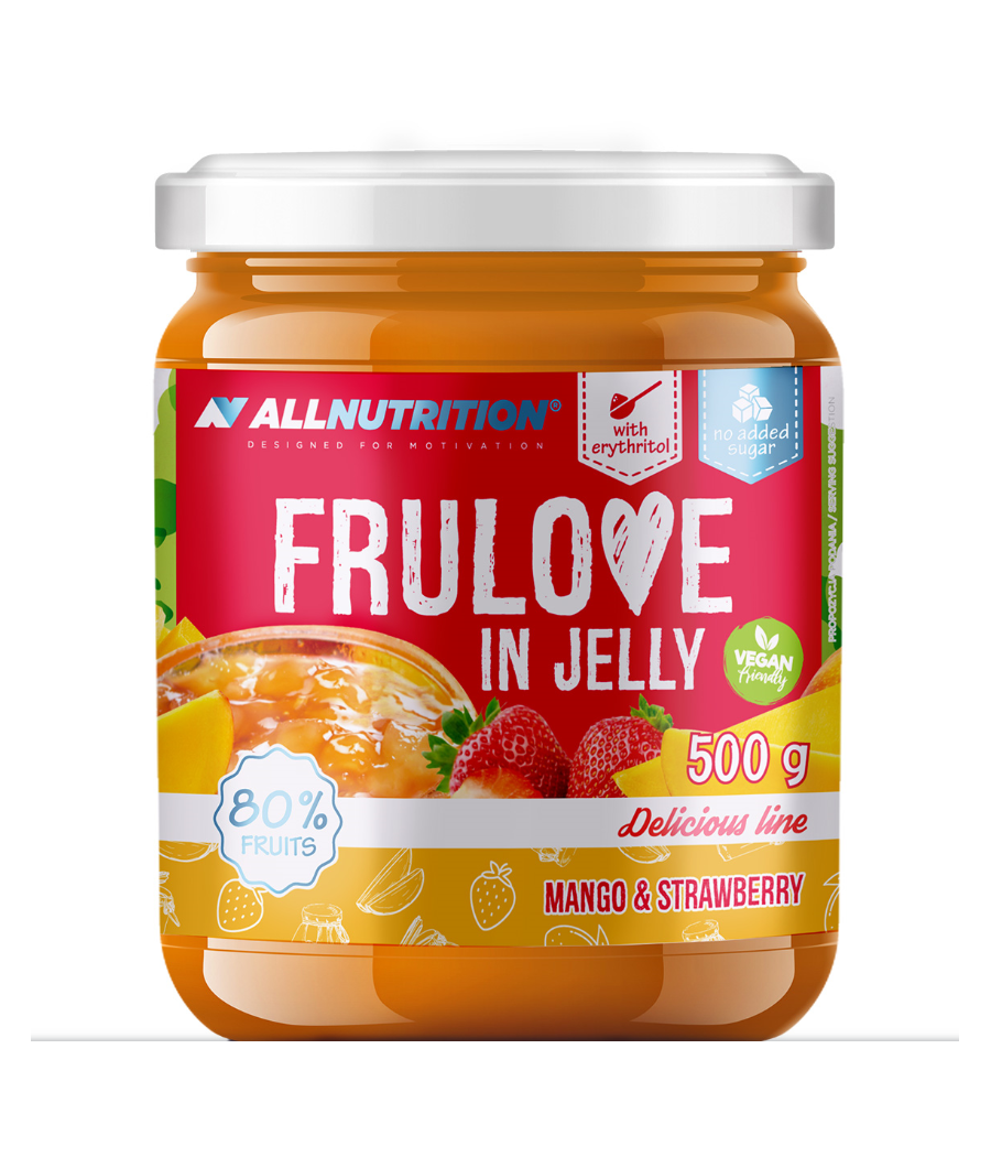 FRULOVE IN JELLY Желе – Манго и Клубника, 500 г – низкокалорийный продукт от AllNutrition, купить в SportFit Nutrition OÜ | Reg.nr. 14554498