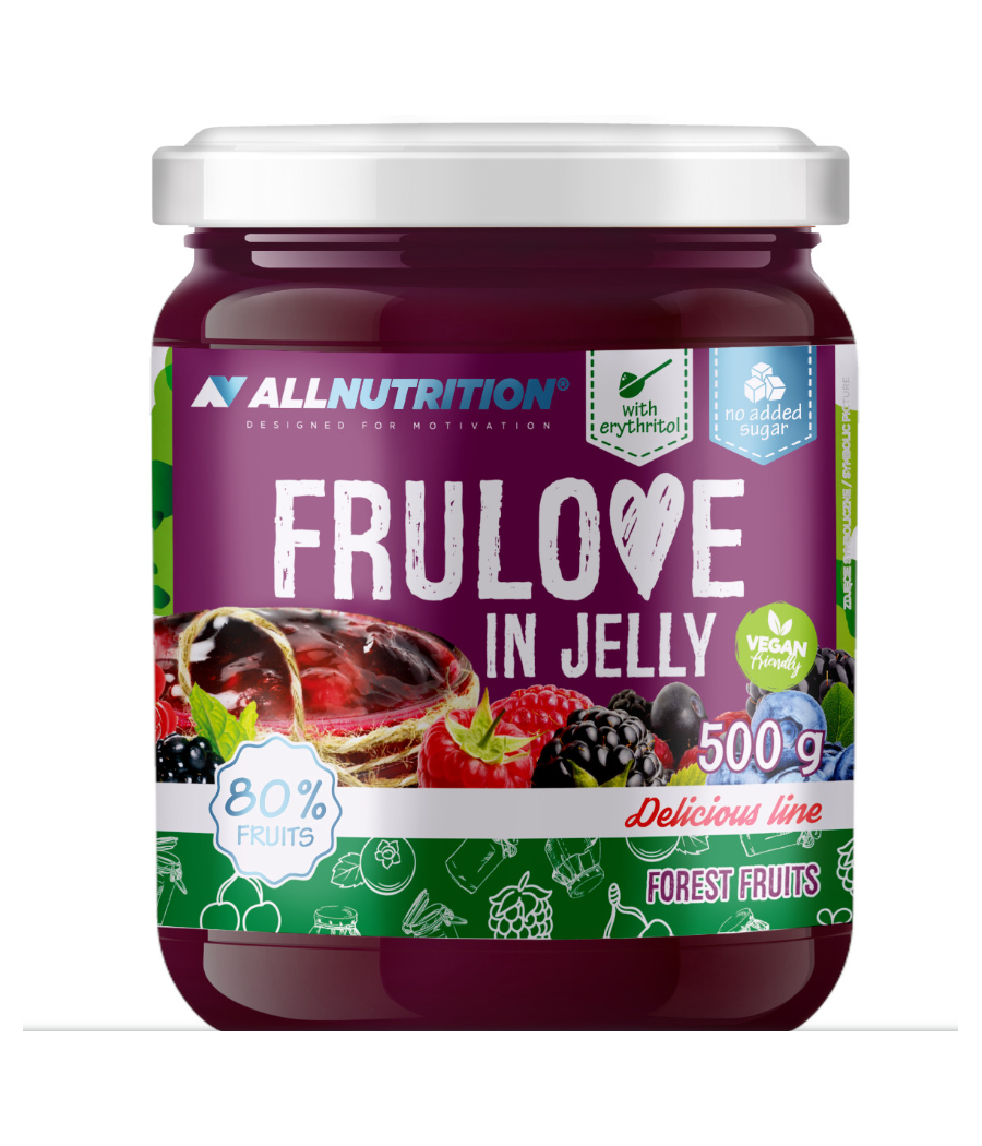 FRULOVE IN JELLY Желе – Лесные ягоды, 500 г – низкокалорийный продукт от AllNutrition, купить в SportFit Nutrition OÜ | Reg.nr. 14554498