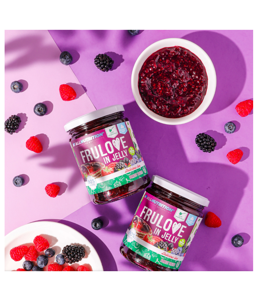 FRULOVE IN JELLY Желе – Лесные ягоды, 500 г – низкокалорийный продукт от AllNutrition, купить в SportFit Nutrition OÜ | Reg.nr. 14554498